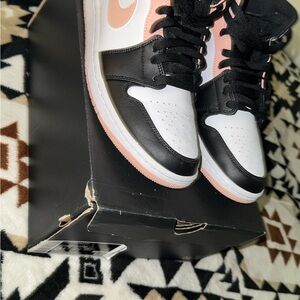 Women's Black and Pink Sneakers